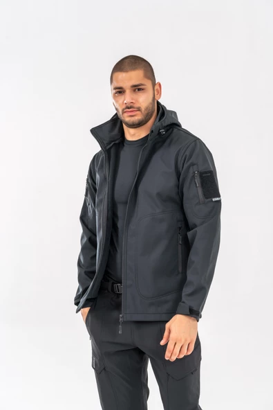Combat Tactical Outdoor Taktik Mont Spor Kapüşonlu  Mont Mevsimlik Softjell Dik Yaka Mont - 314 - 9