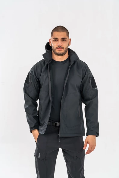 Combat Tactical Outdoor Taktik Mont Spor Kapüşonlu  Mont Mevsimlik Softjell Dik Yaka Mont - 314 - 3