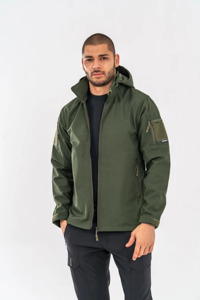 Combat Tactical Outdoor Taktik Mont Spor Kapüşonlu  Mont Mevsimlik Softjell Dik Yaka Mont - 314 - 8