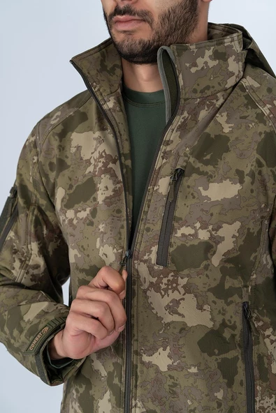 Combat Tactical Outdoor Kamuflaj Mont Su Rüzgar Geçirmez Erkek Softtjell Mont - 305 - 4