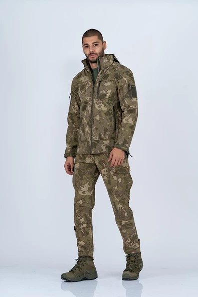Combat Tactical Outdoor Kamuflaj Mont Su Rüzgar Geçirmez Erkek Softtjell Mont - 305 - 3