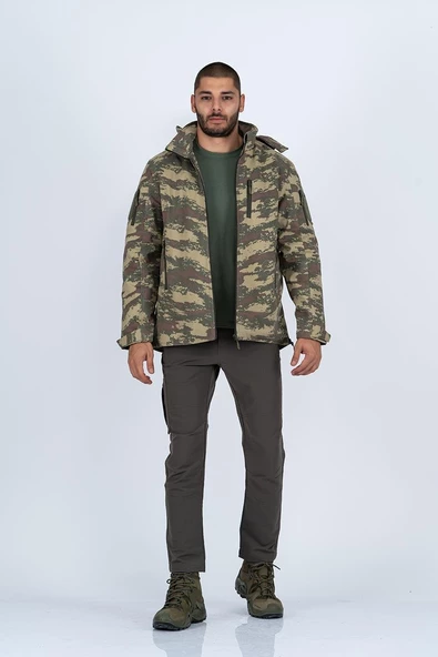 Combat Tactical Outdoor Kamuflaj Mont Su Rüzgar Geçirmez Erkek Softtjell Mont - 305 - 3