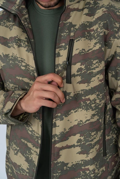 Combat Tactical Outdoor Kamuflaj Mont Su Rüzgar Geçirmez Erkek Softtjell Mont - 305 - 4