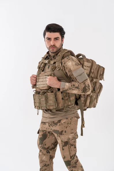 Combat Tactical Outdoor Taktik 45 Lt Askeri Sırt Çantası Su Geçirmez Yürüyüş Seyahat Dağcı Kamp Trekking Sırt Çantası - 654 - 9