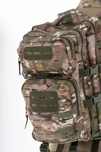 Combat Tactical Outdoor Taktik 35 Lt Sırt Çantası Su Geçirmez Yürüyüş Seyahat Dağcı Kamp Trekking Sırt Çantası 35 Lt-Kamuflaj-658 - 2
