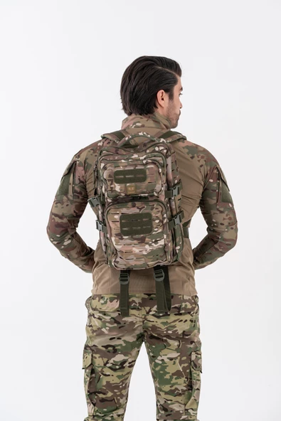 Combat Tactical Outdoor Taktik 35 Lt Sırt Çantası Su Geçirmez Yürüyüş Seyahat Dağcı Kamp Trekking Sırt Çantası 35 Lt-Kamuflaj-658 - 4