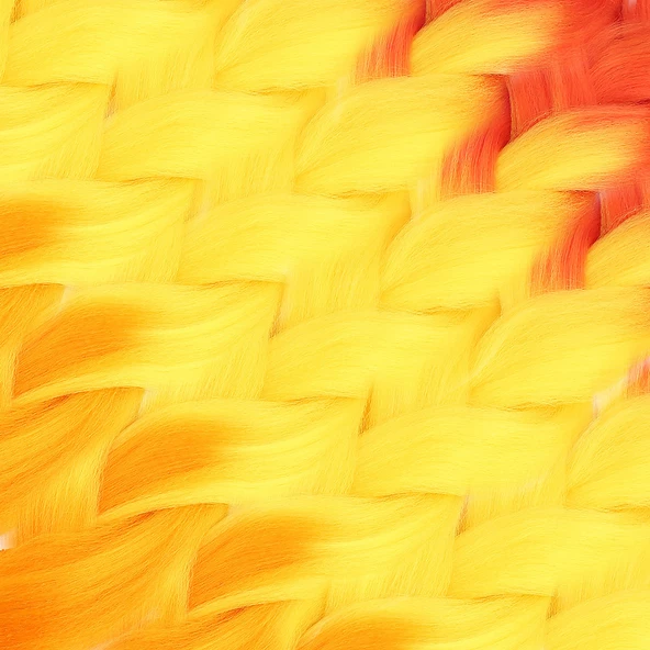 Afrika Örgüsü Ve Rasta İçin Sentetik Ombreli Saç - Turuncu / Sarı / Hardal Sarısı 3-8-PM-14X - Resim 2