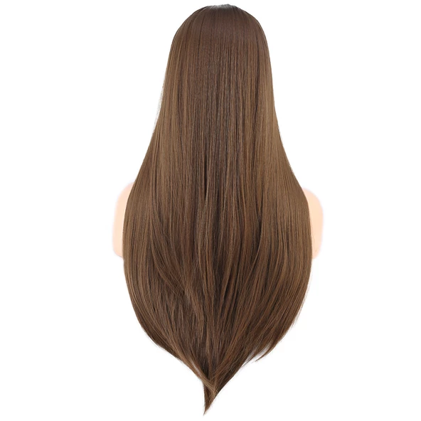 Düz Perçemli Uzun Fiber Sentetik Peruk - Kumral H7231-10-PM - Resim 4