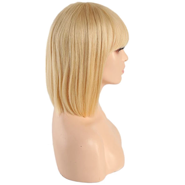 Platin Gerçek Perçemli Peruk 613-10INCH-PM-14X - Resim 2