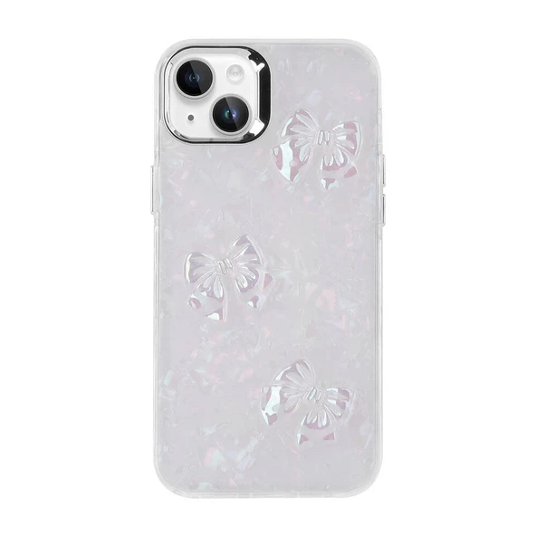 iPhone 14 Uyumlu  Uyumlu KılıfKabartma Figürlü Parlak Eralli Silikon Kapak - 7