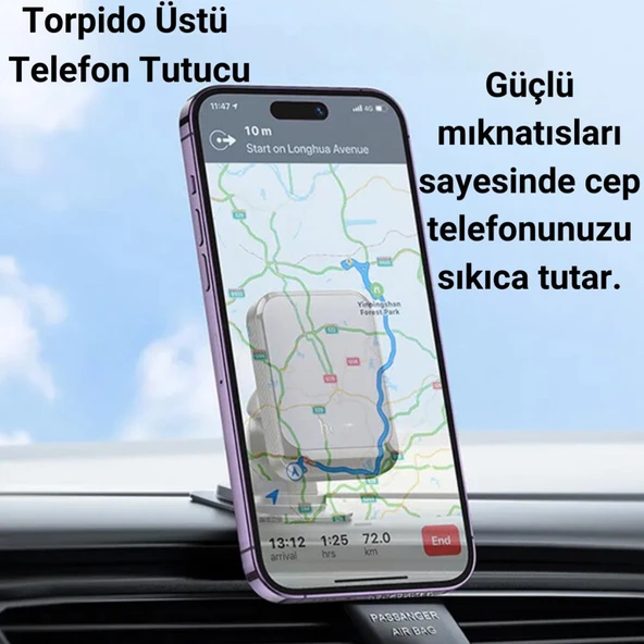 Polham SafeCar Klipsli Havalandırma Girişli Araç İçi Telefon Tutucu,Titremez,Düşmez Telefon Tutucu - 3