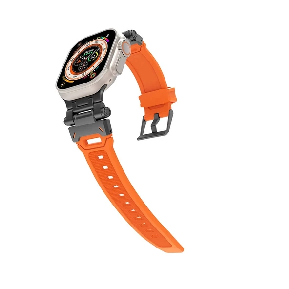 Watch 7 45mm KRD-108 Metal Başlıklı Silikon Kordon - Resim 2