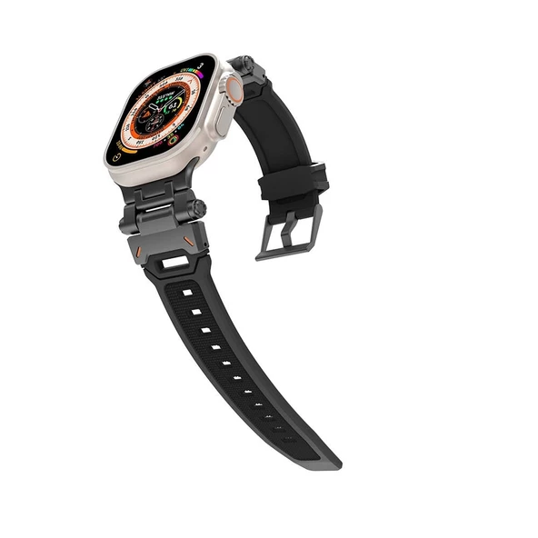 Watch 7 45mm KRD-108 Metal Başlıklı Silikon Kordon - Resim 5