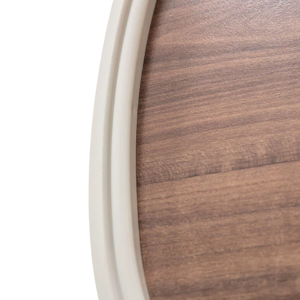 3'Lü Ahşap Yuvarlak Zigon Sehpa Ceviz Polen Lüx Ayaklı C8 - 4