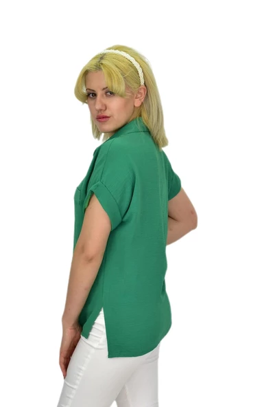 Kadın Ayrobin Kısa Kol Gömlek BGL-ST03696 - Resim 10