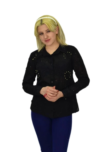 Kadın Brodeli Taşlı Bluz BGL-ST03720 - Resim 7