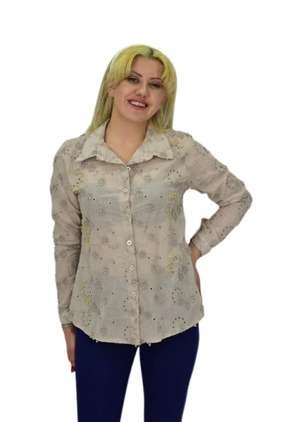 Kadın Brodeli Taşlı Bluz BGL-ST03720 - Resim 9