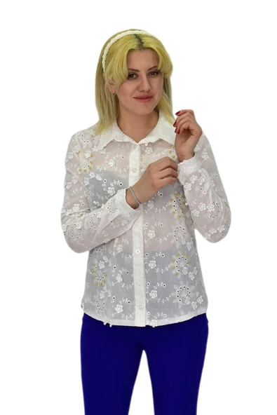 Kadın Brodeli Taşlı Bluz BGL-ST03720 - Resim 11