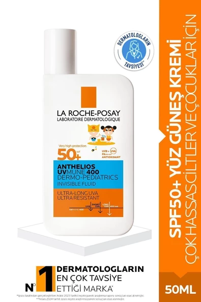 La Roche Posay Anthelios Dermo Pediatrics Uvmune 400 Invisible Fluid Yüz Güneş Kremi SPF50+ 50ML