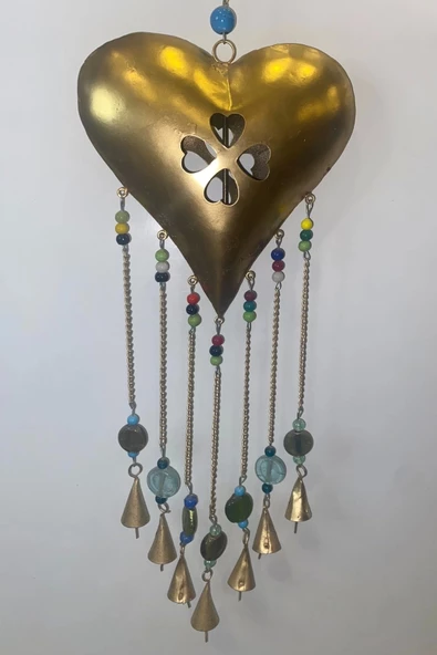 Deprem Zili Çanı Rüzgar Çanı Zili Feng Shui HaYat Ağacı Yaşam Çiçeği Kalp Sembolü Komple Metal Çanlı Bakır Büyük ürün görseli