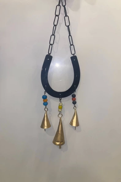 Deprem Zili Çanı Rüzgar Çanı Zili Feng Shui Şans Para Nazar a Karşı Koruma At Nalı Metal Çanlı Bakır Büyük Boy Gold - Resim 3