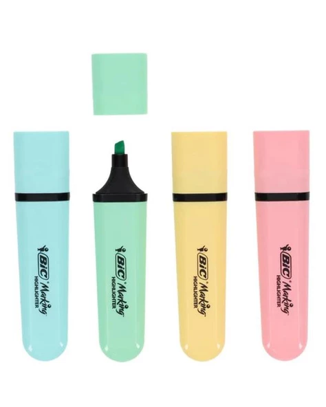 Bic Marking Flat Highlighter 4 lü Blister Pastel - 2