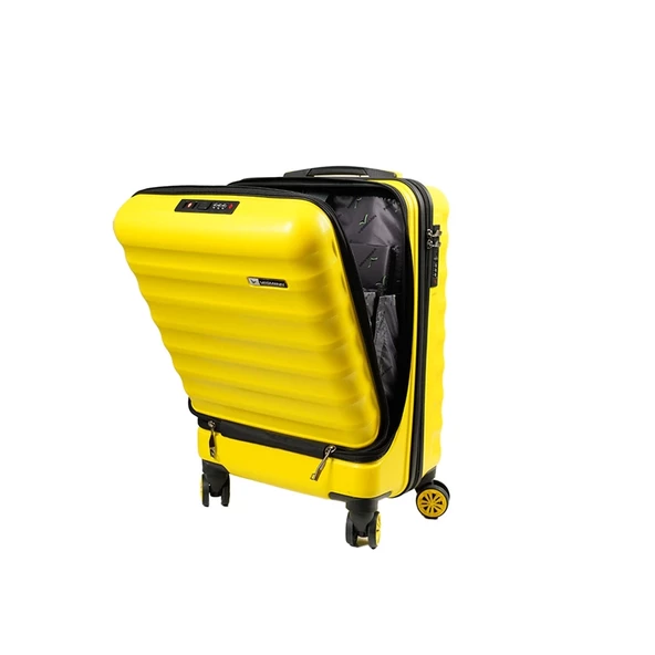 Vegmann Wave Laptop Bölmeli Sarı Kabin Boy Valiz - 3