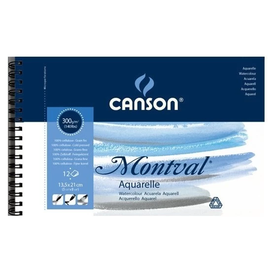 CANSON 13.5X21-300 GR MONTVAL AQUARELLE-WATERCOLOUR DEFTER 12 YP.