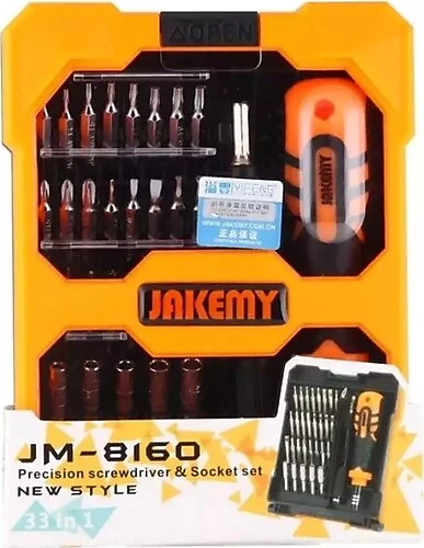 JM-8160 34 in1 hassas tornavida seti çok fonksiyonlu DIY el aleti CRV Bits için mobil dizüstü tamirleri JAKEMY