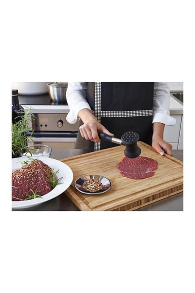 IKEA Vardefull Et Tokmağı 24 Cm Tokmak Et Dövme Aparatı Aleti Yumuşatma Çekiç A Kalite Siyah Renk - 2