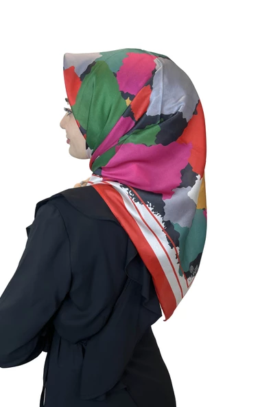 Quare Kristal Eşarp, Desenli Kristal Rayon Eşarp  01065  NAR ÇİÇEĞİ