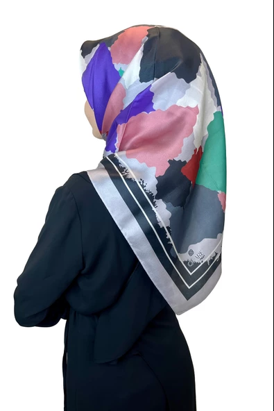 Quare Kristal Eşarp, Desenli Kristal Rayon Eşarp  01065  GRİ