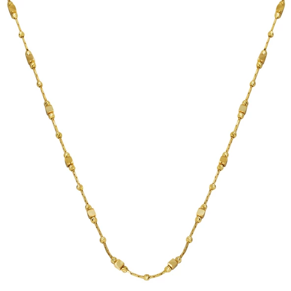 Küp Dorika Toplu 14 Ayar Altın Zincir Kolye ürün görseli