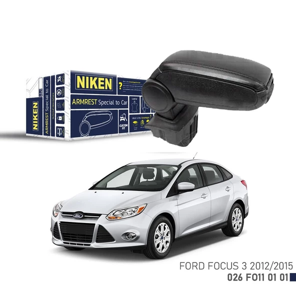 Niken Ford Focus III 2012-2015 Arası Araca Özel Kol Dayama Siyah