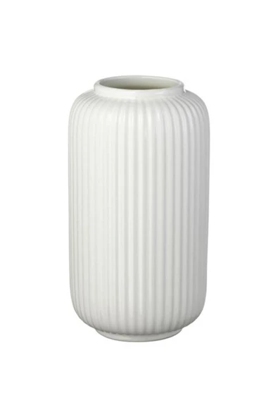 Stılren 22 Cm Vazo Dekoratif Çiçeklik Beyaz Stoneware - 2