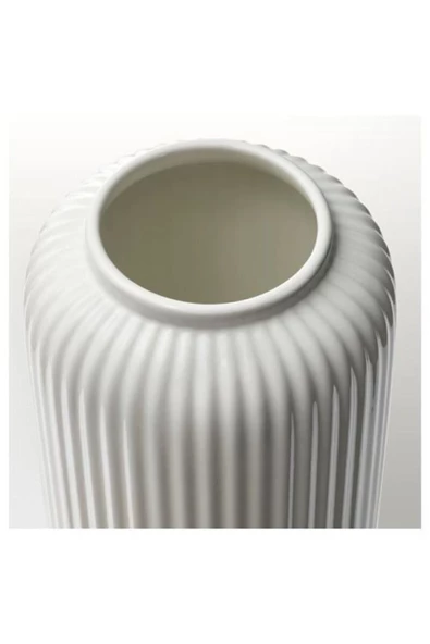 Stılren 22 Cm Vazo Dekoratif Çiçeklik Beyaz Stoneware - 3