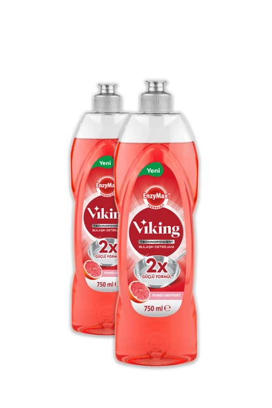 Viking TECHNOPOWER Bulaşık Deterjanı Pembe Greyfurt 750 ml 2 Adet