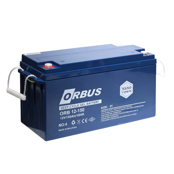 Orbus 12 V 150 Amper Derin Döngü Karbon Jel Akü - 3