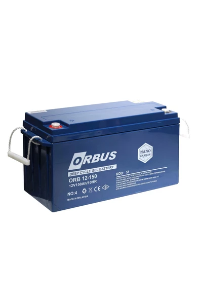 Orbus 12 V 150 Amper Derin Döngü Karbon Jel Akü