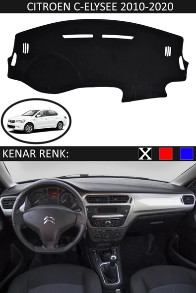 GUERRINO Torpido Koruma Halısı Siyah Kenar Renk Siyah Citroen C-Elysee 2010-2020 ile Uyumlu ürün görseli