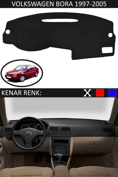 GUERRINO Torpido Koruma Halısı Siyah Kenar Renk Siyah Volkswagen Bora 1997-2005 ile Uyumlu - Resim 3