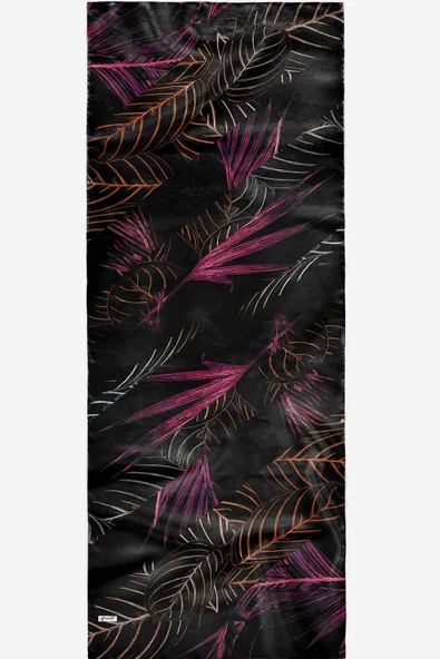 Afvente Çizgili Desen Pembe Pamuk Şal - Resim 4