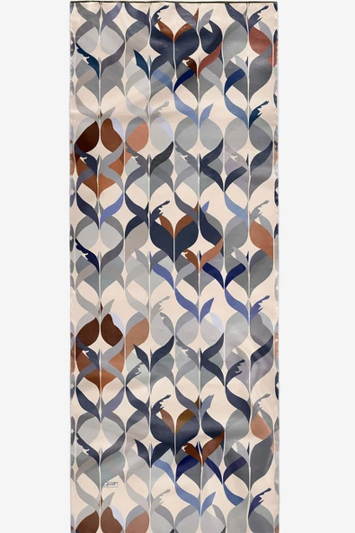 Afvente Soyut Desen Bej Pamuk Şal - Resim 4