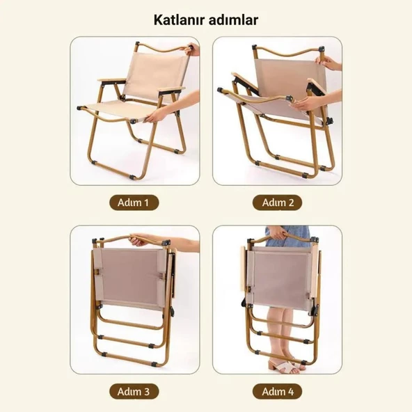 Polham Ultra Lüks Süper Dayanıklı 120 KG Taşıma Kapasiteli Kamp Sandalyesi, Su Geçirmez Katlanır Taşınabilir - 5