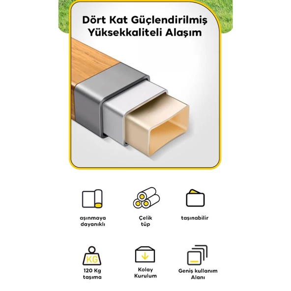 Polham Ultra Lüks Süper Dayanıklı 120 KG Taşıma Kapasiteli Kamp Sandalyesi, Su Geçirmez Katlanır Taşınabilir - 4