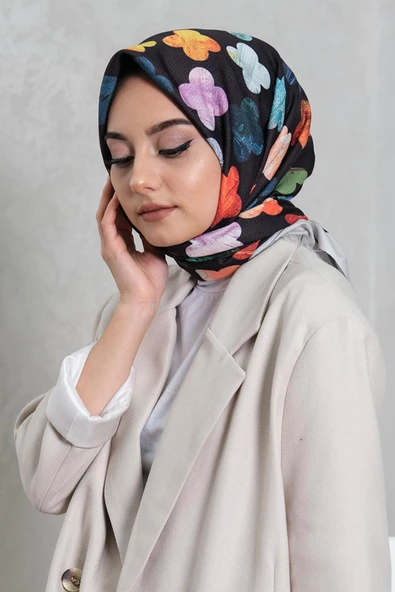 Afvente Yonca Desen Renkli Pamuk Eşarp - Resim 2