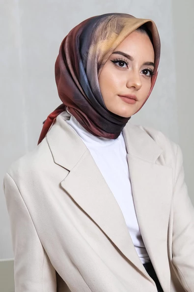 Afvente Abstrakt Desen Kırmızı Pamuk Eşarp ürün görseli 1