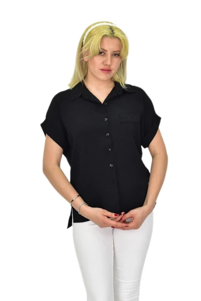 Kadın Ayrobin Kısa Kol Gömlek BGL-ST03695 - Resim 7