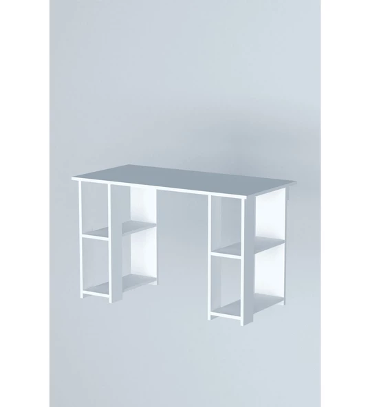 Moonlife Hipo Kitaplıklı Çalışma Masası Beyaz - 4