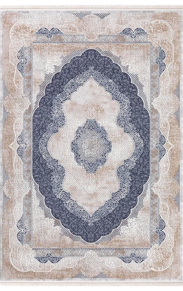 Padişah Halı Yolluk Halısı 80x300 Santo 31882 035 Lacivert Kahve Bej